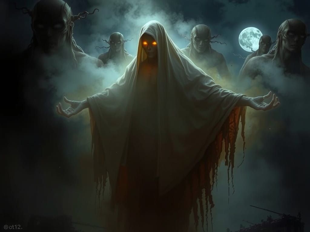 Ethereal Specter Emerges from Haunting Fog
