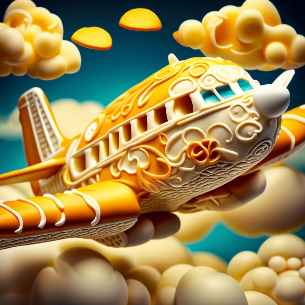 Cheesy Airplane with Cream Cheese Clouds