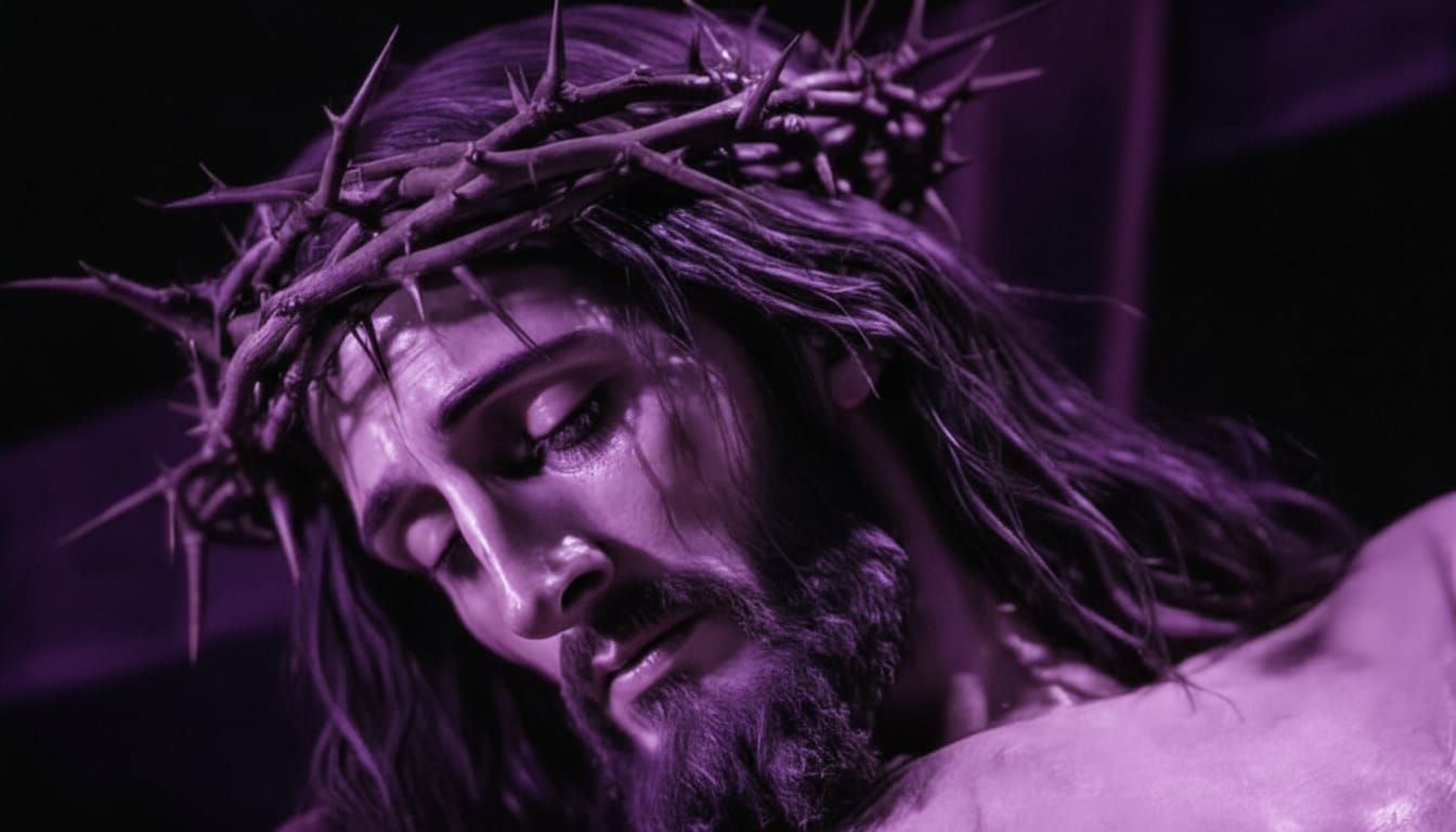 Crucified Christ in Somber Black and White