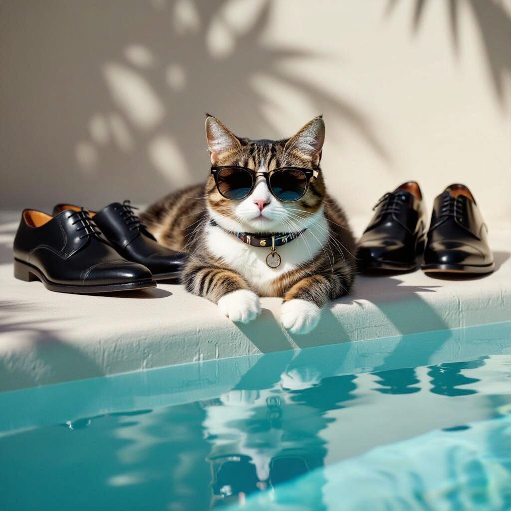 Cat in Sunglasses with Designer Shoes