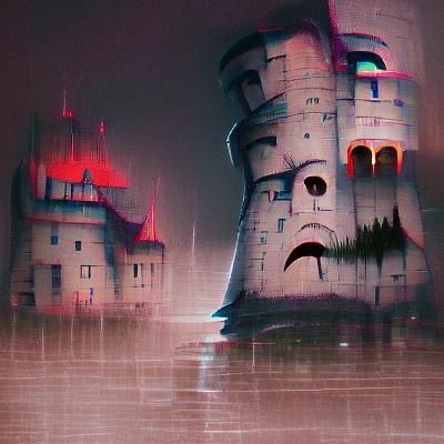 Sinister Castle in a Dark Fantasy Style