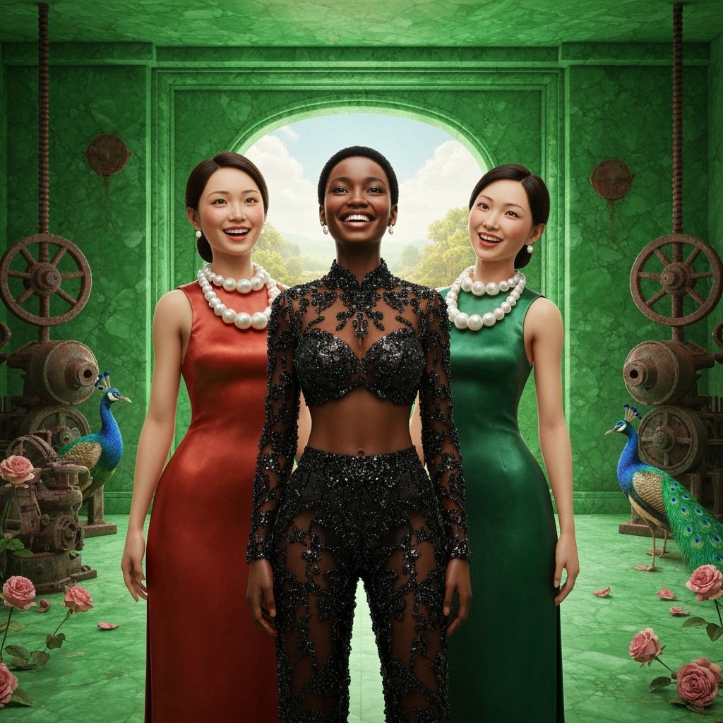 Neo-Retro Black Woman with Chinese Companions