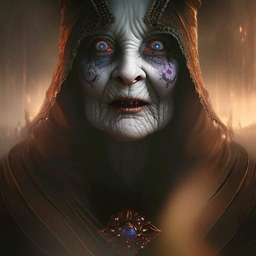 Cute Cat and Woman's Ghost in Dark Fantasy Art