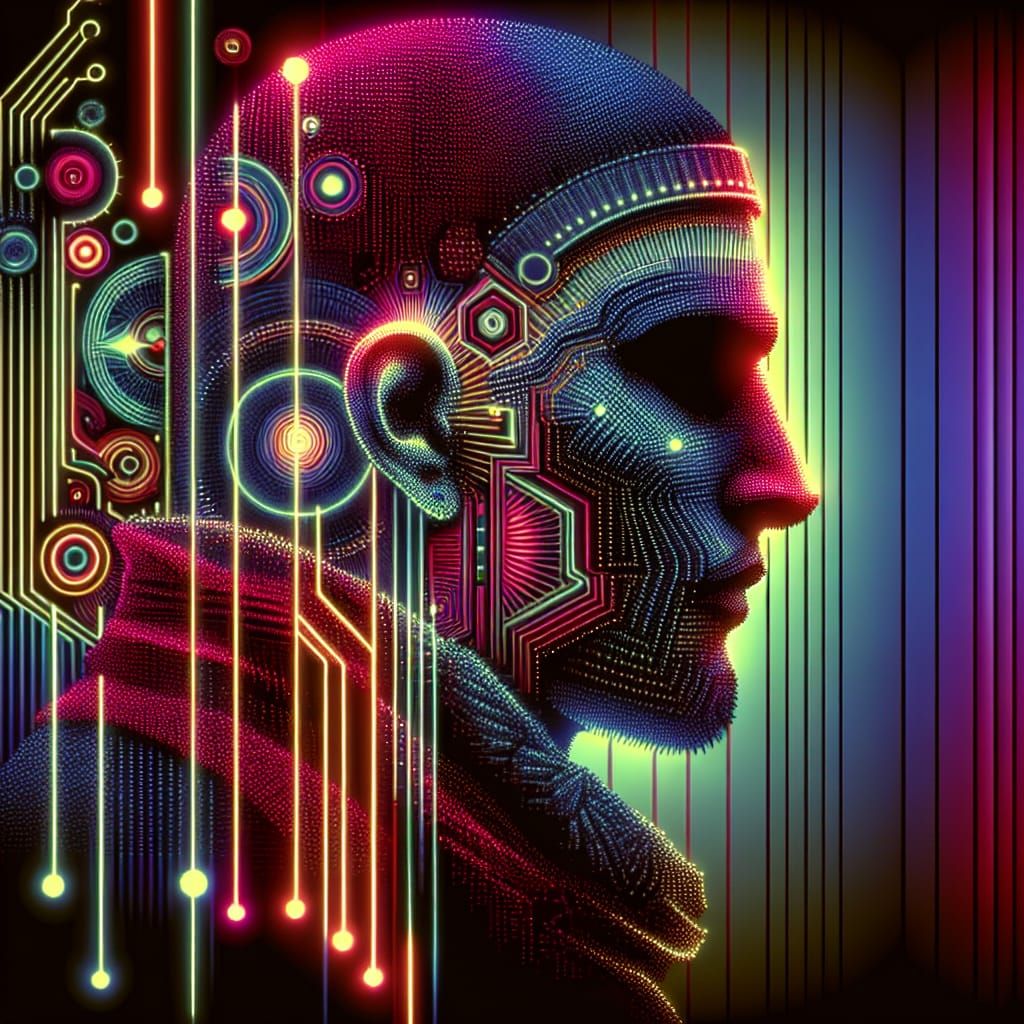 Retro Neon Wall Scrim Inspired by Vintage Video Games