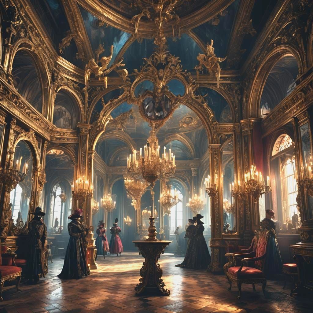 Venice Carnival Masquerades Reflected: Detailed Matte Painti...