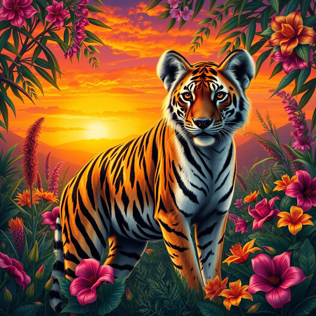 Striped Hyena in Australian Floral Paradise