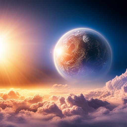 Облако закрывает солнце и солнце светит на землю