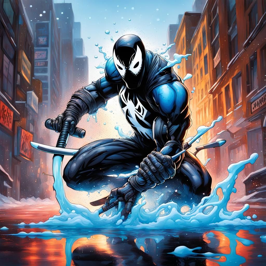 Venom and Sub-Zero Graffiti Art Fusion