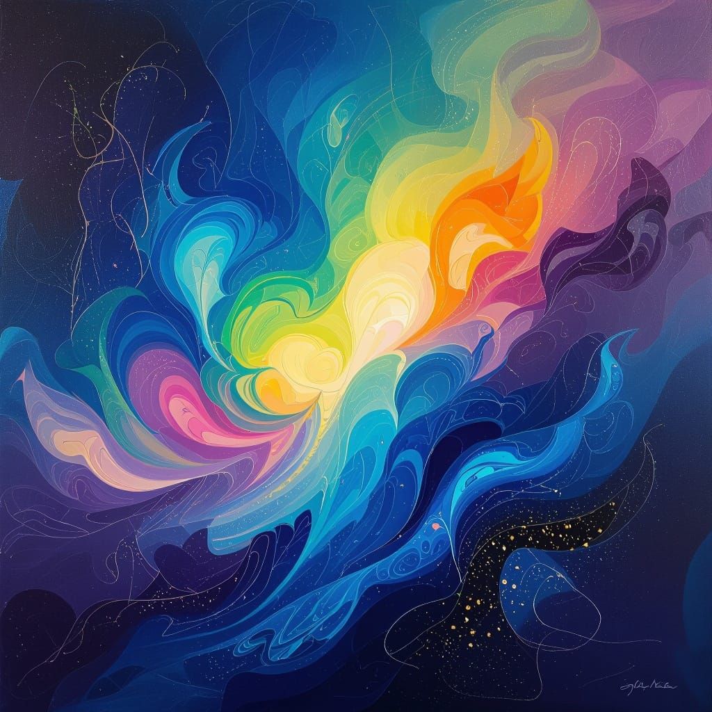Celestial Dance in Vibrant Hues
