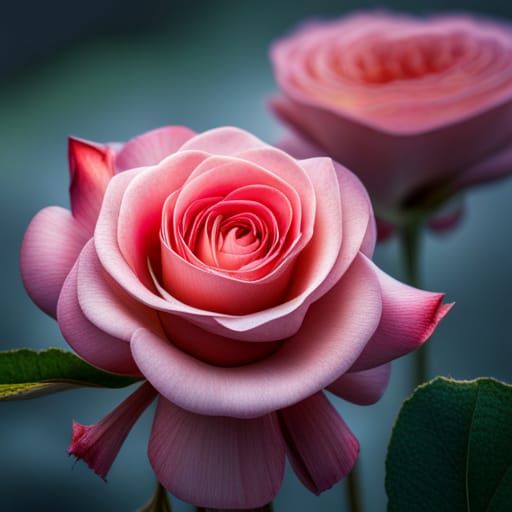 Hyperrealistic Apple with Rose Design