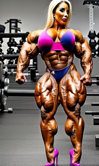 Gorgeous Female Bodybuilder with Massive Muscles