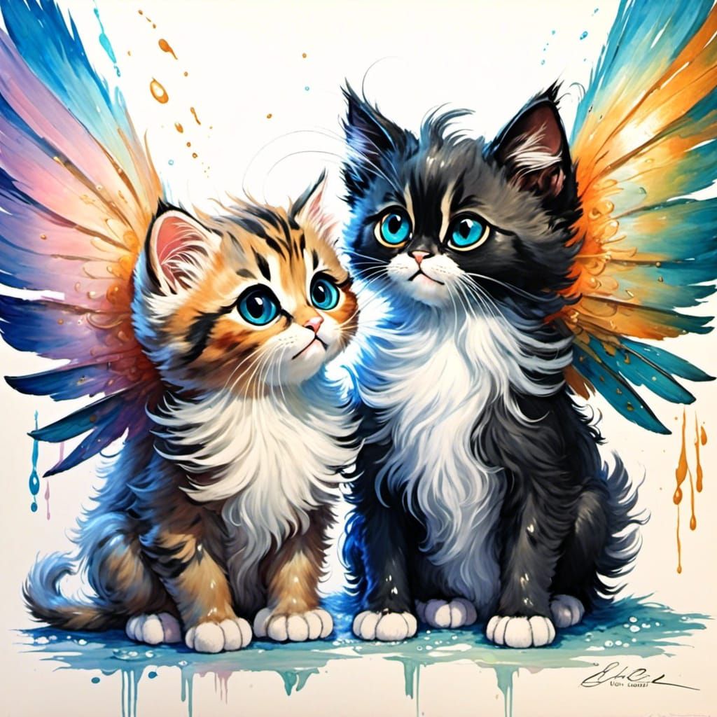 <lora:Soft Animals:1.0>

Good vs evil as cute big eyed fluffy winged kittens staring at each other, large fluffy wings, ...