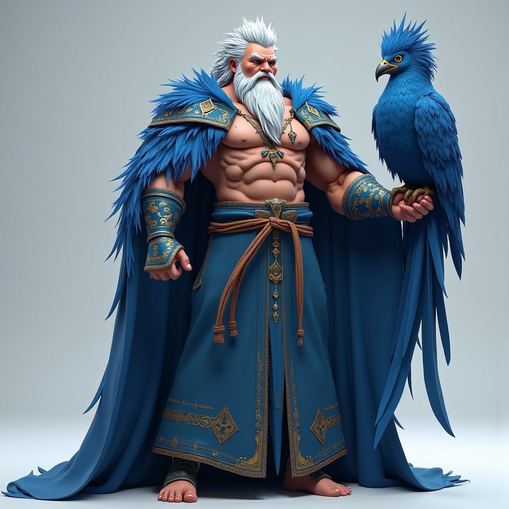 Futuristic Viking God with Luthuli in 3D Anime Art