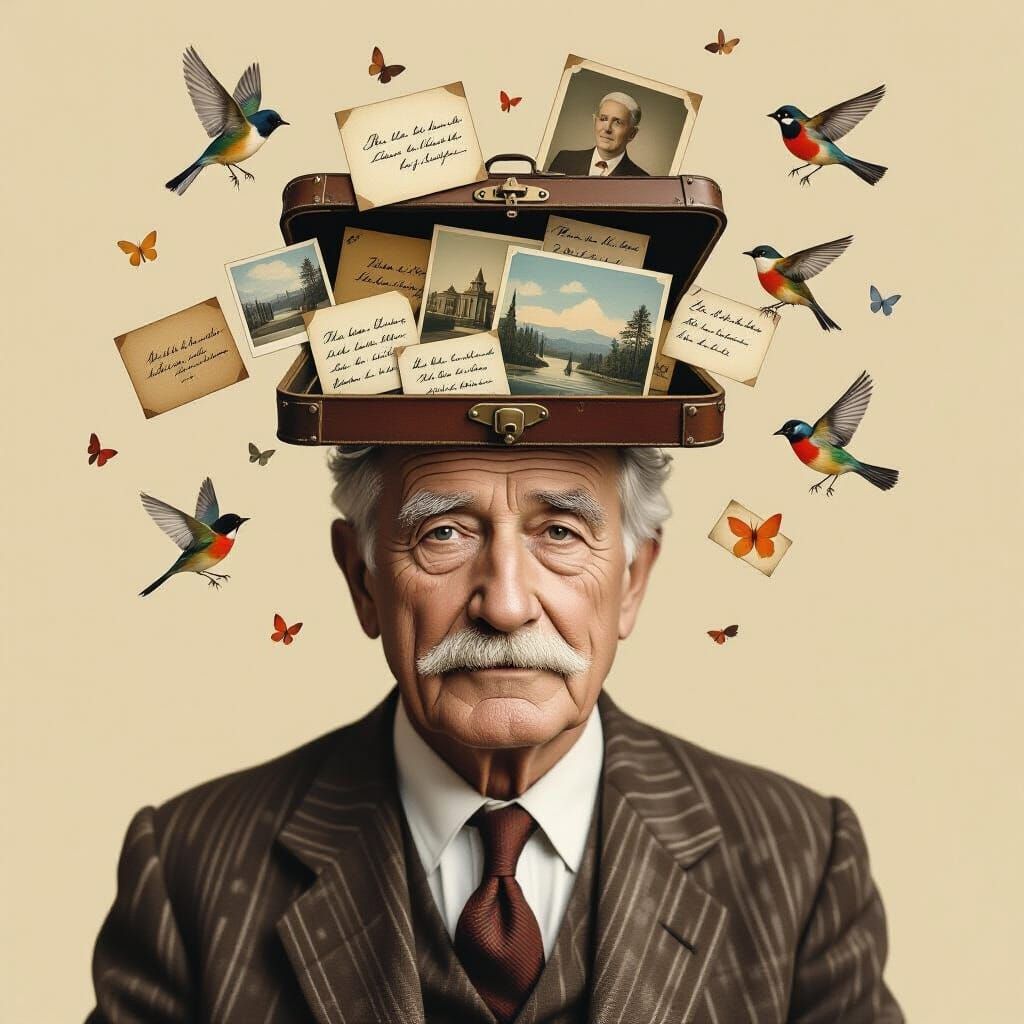 Surreal Memory Collage in Max Ernst Style