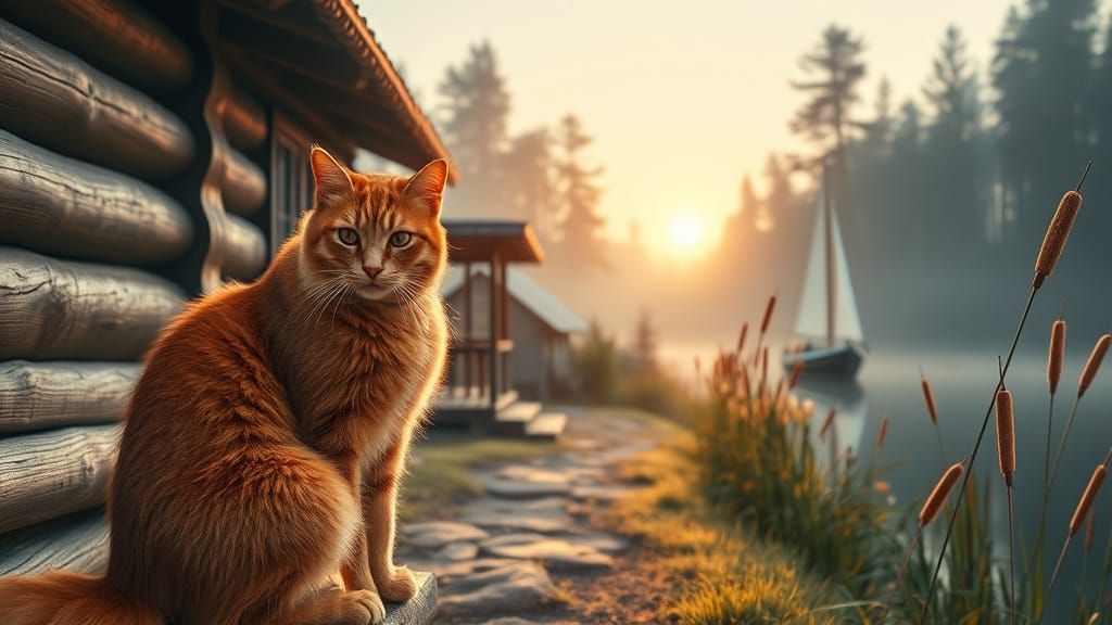 Morning Serenity on a Forest Lake