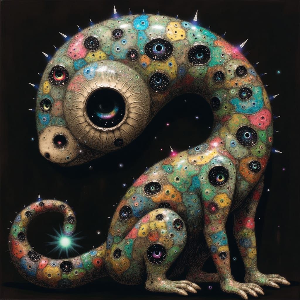 Copper-Plated Feline Enamel Art in Anime Style