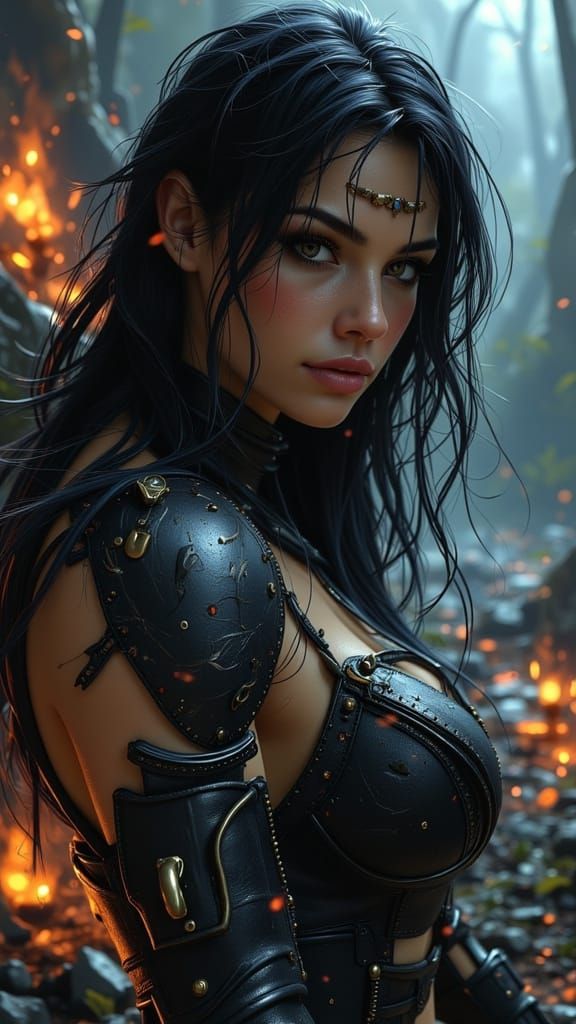 Lady Death, Storm, Vampirella Fusion in Biopunk Style