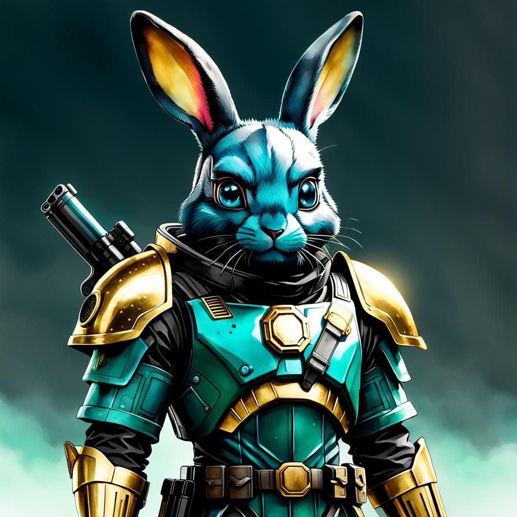 Black Rabbit Mandalorian Explorer in 3D Game Cinematic Style