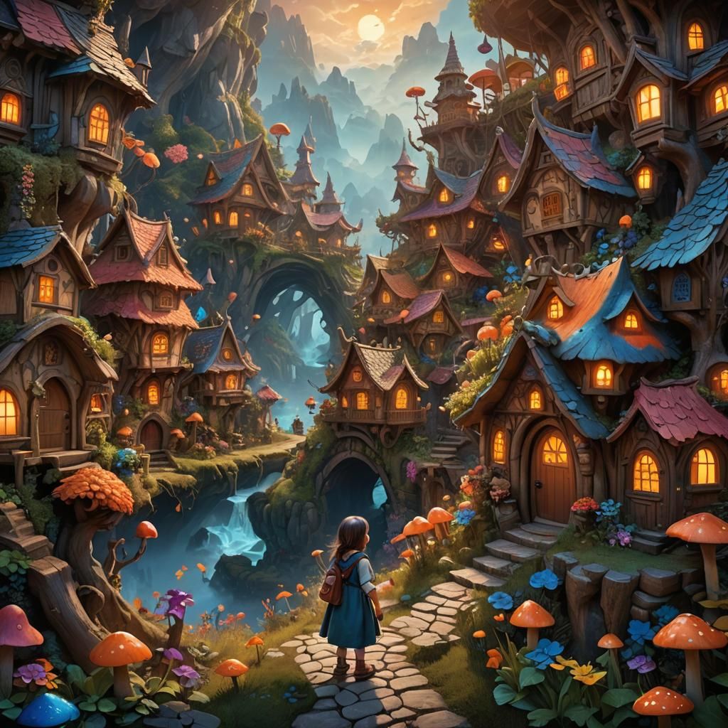 Enchanting Troll Village Adventure: Fantasy Concept Art