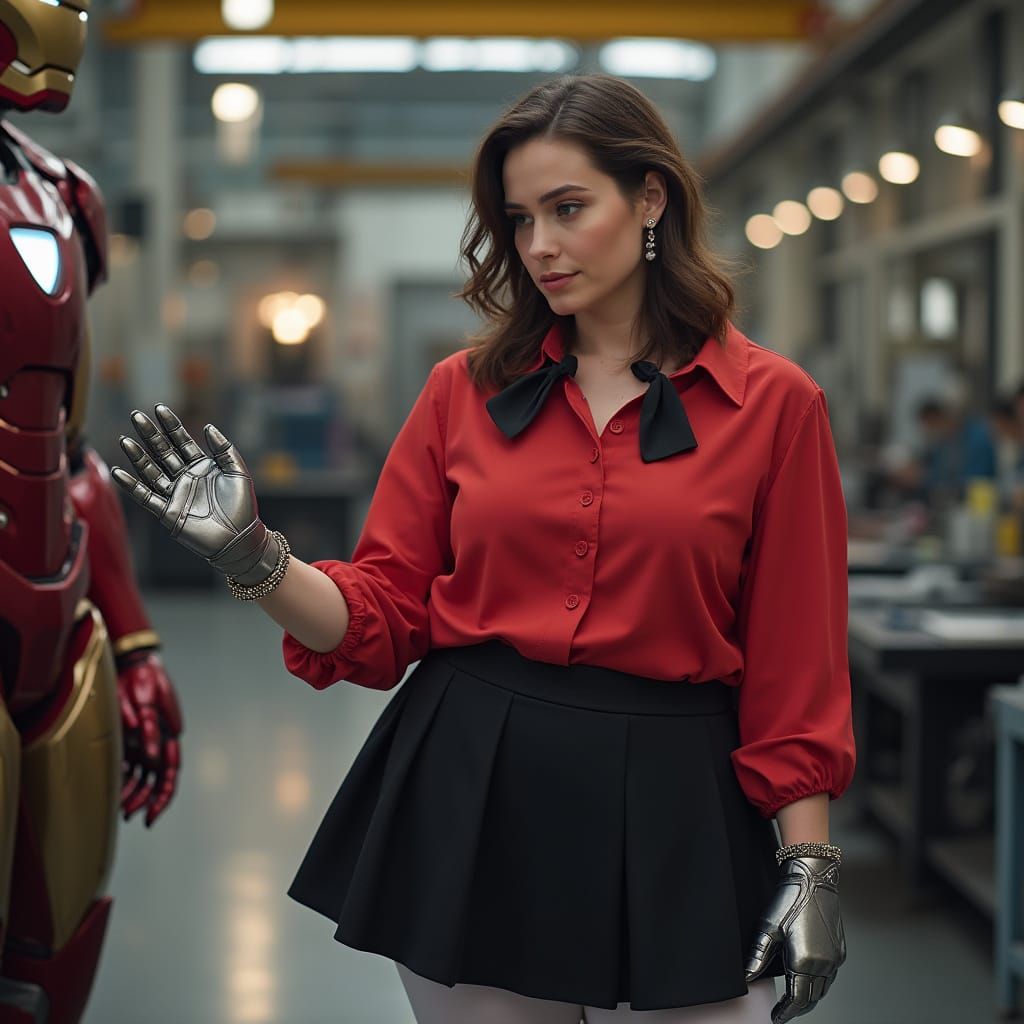 Plus-Size Polish Engineer Poses with Ironman