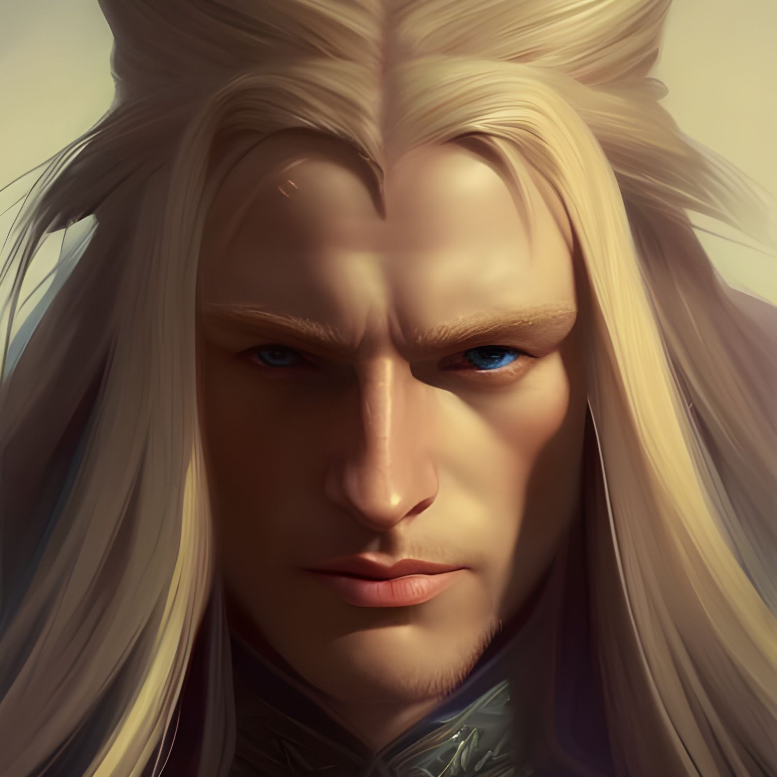 Elven Warrior Portrait in Hyperdetailed Fantasy Art