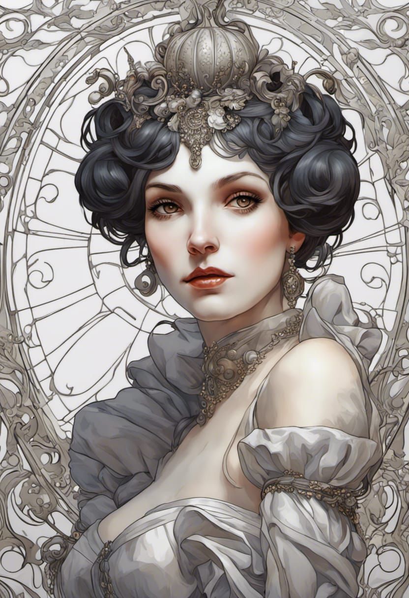 Gothic Cinderella Portrait with Pumpkin Background