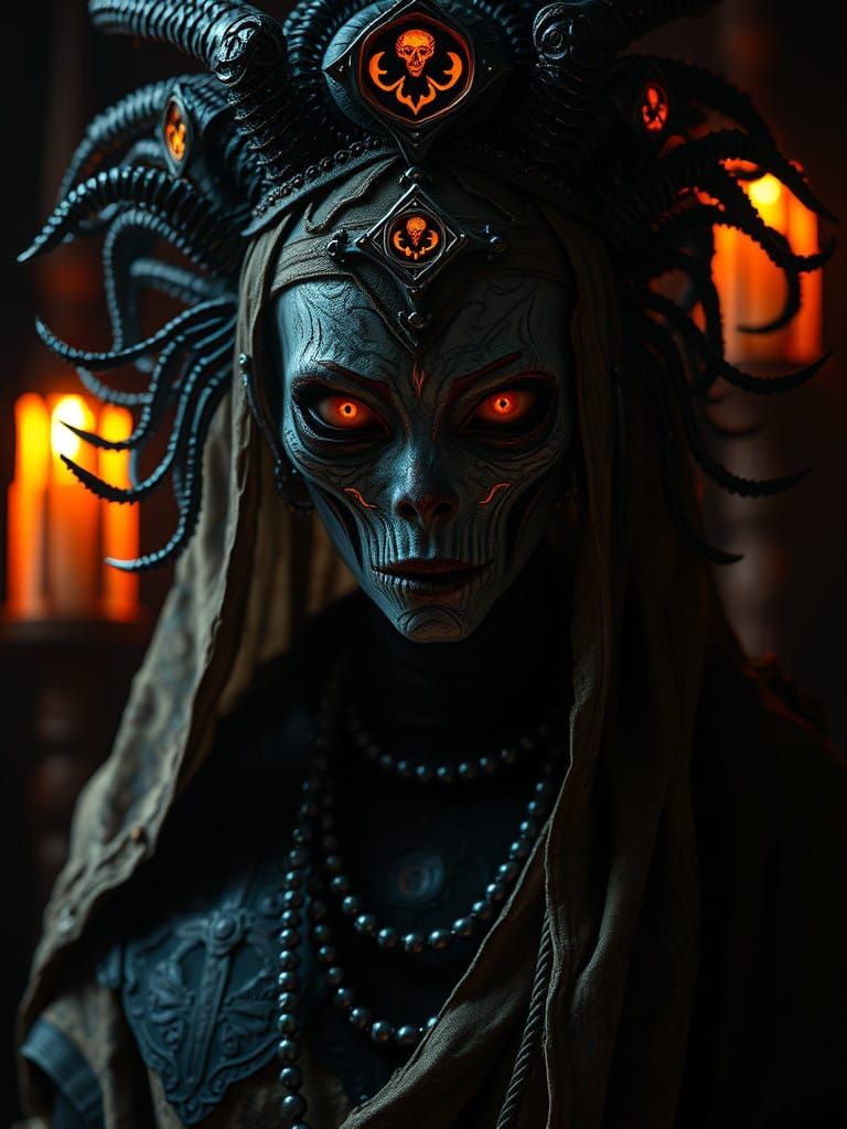 Ethereal Hive Queen in Dark Academia Style