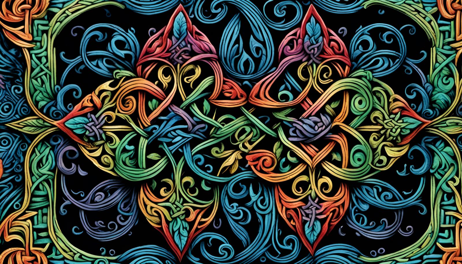 Detailed Anglo Saxon Knot Design in Baroque Style