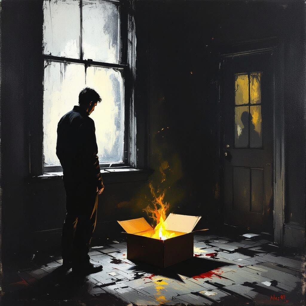 Mysterious Man Reads Message in Abandoned House at Night