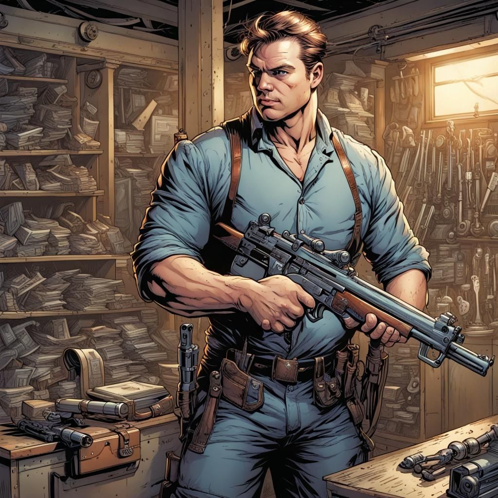 Gunsmith in Comic Book Art Style