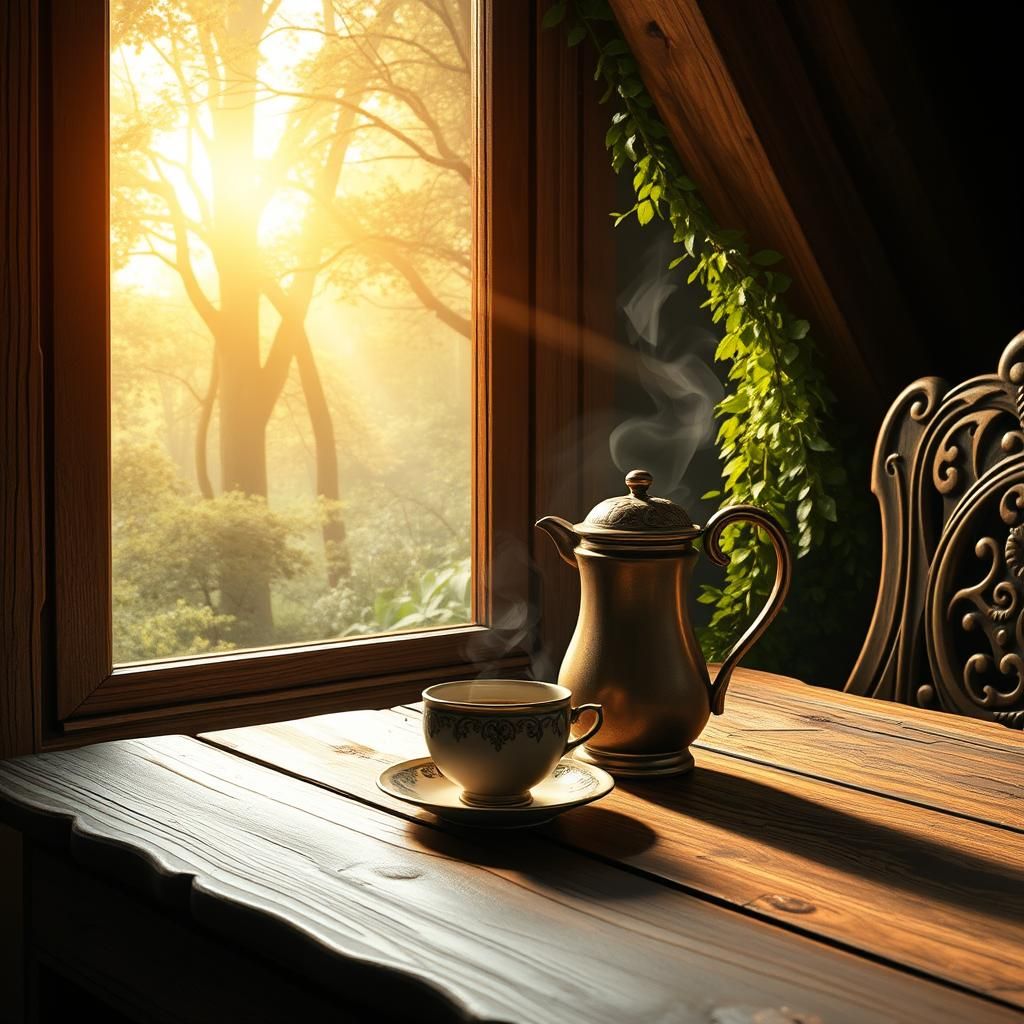 Mystical Teacup Nook in Fantasy Concept Art Style