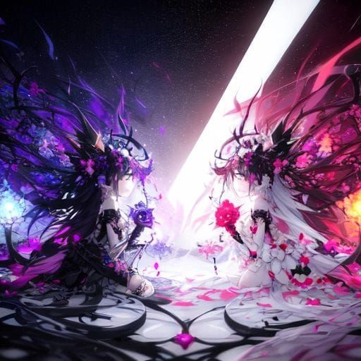 Abstract AI Art: Conceptual Opposites