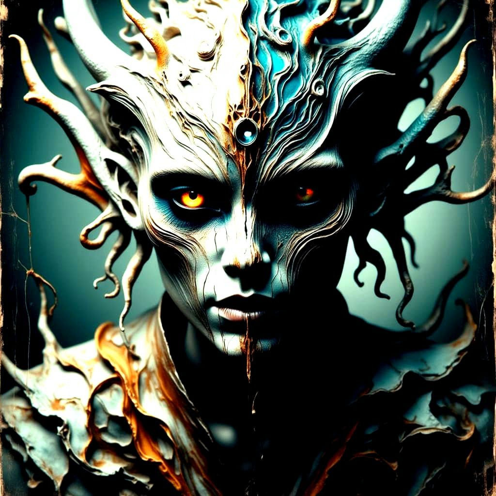 Creature with Split Personality in Macabre Style