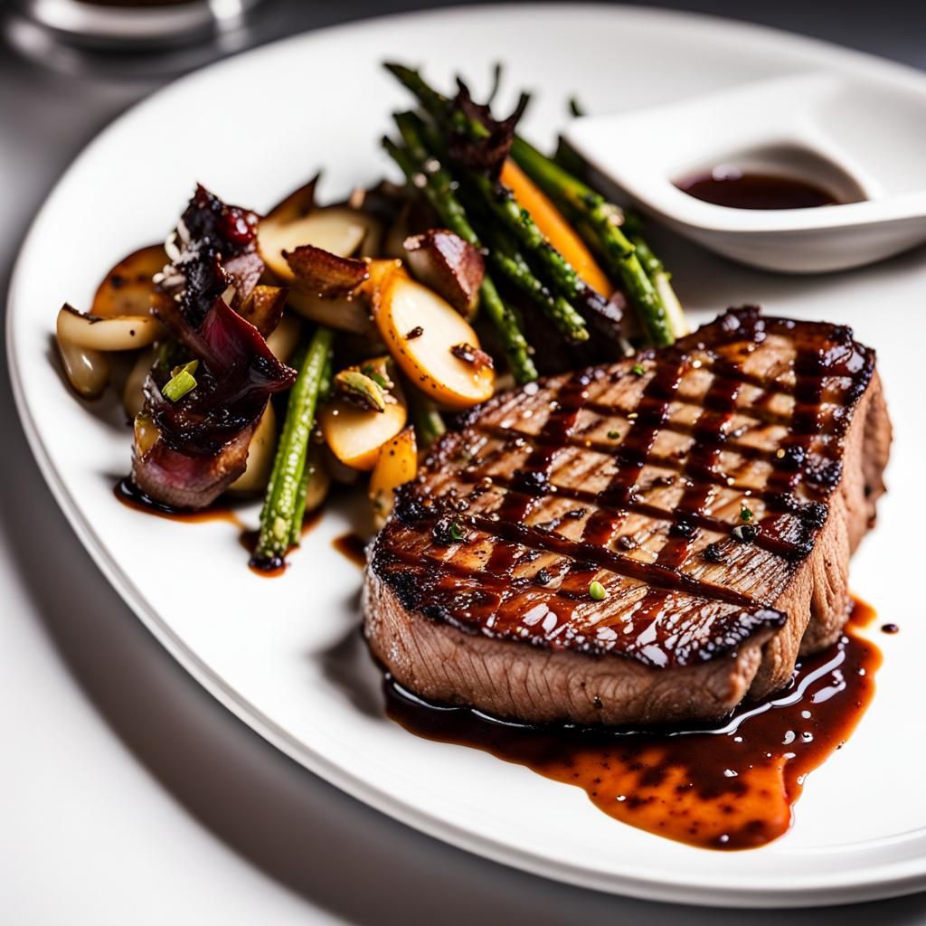 Exquisite Close-Up of a Charred Steak Dinner