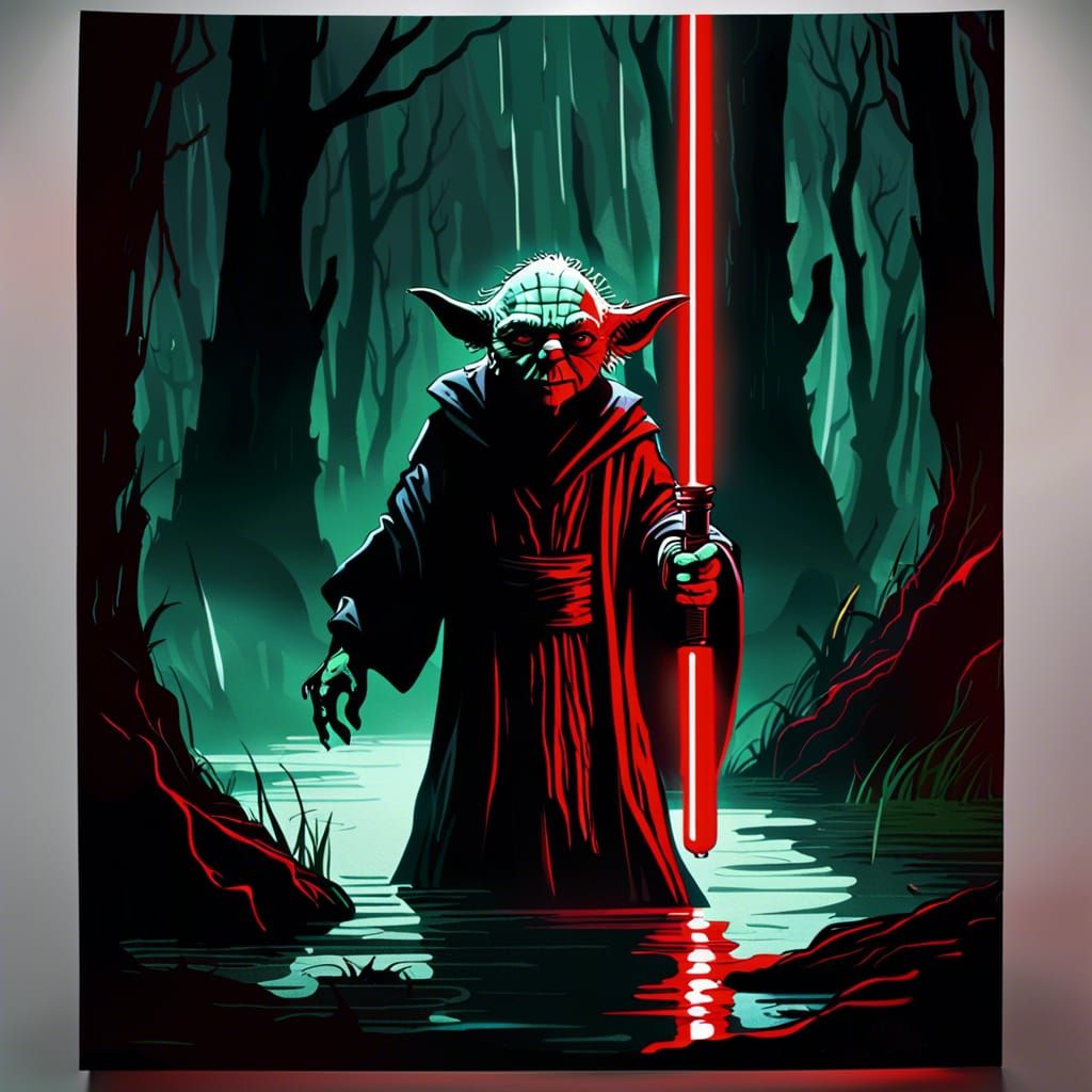 Master Yoda as Sith Lord in Dark Concept Art