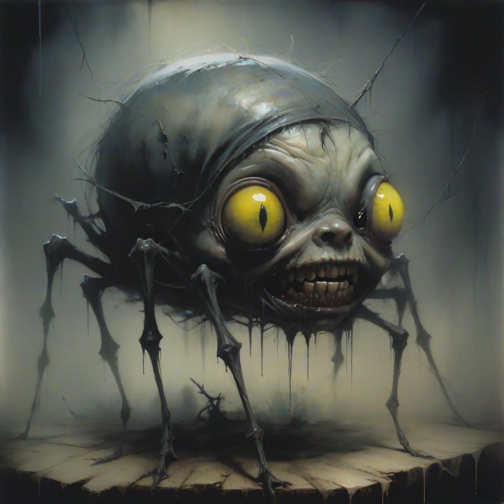 Creepy Horror Concept Art of Distorted Baby Face