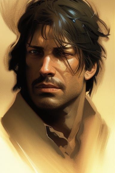 Roland Deschain Portrait in Art Nouveau Style