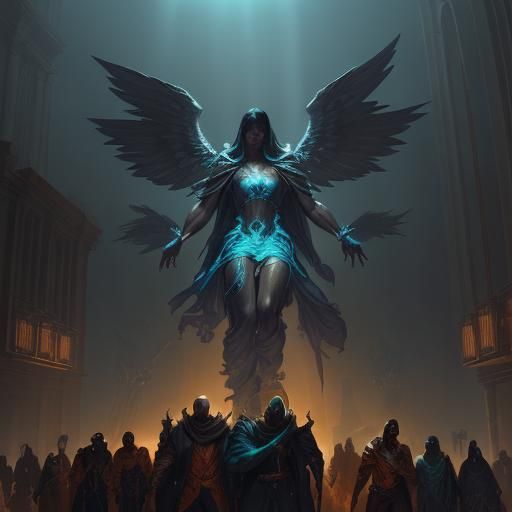 Black Angel Freeing Men: Hyperdetailed Concept Art