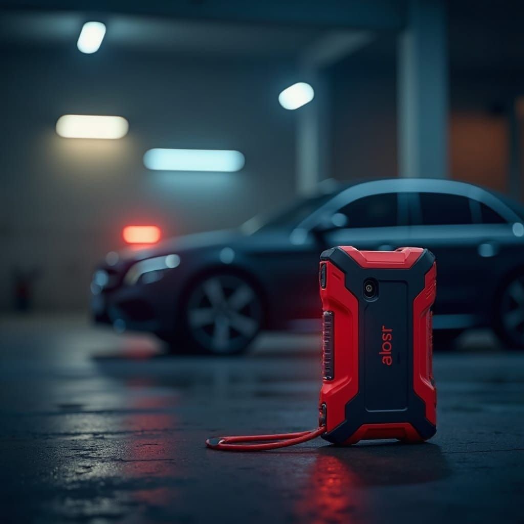 Tech-Style Background for Car Jump Starter Ad