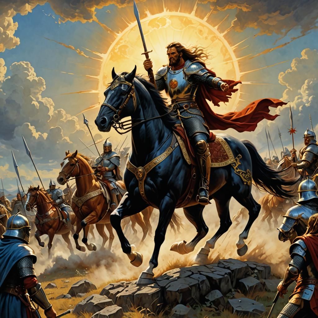 Medieval Nuclear Fusion Warhorses in Ethereal Style