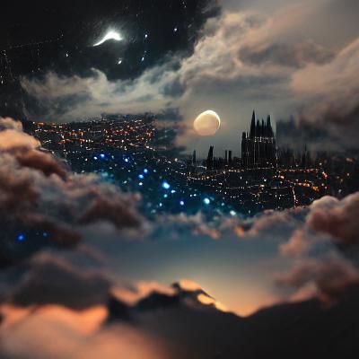Matte Painting: Lights Shining Brightly in Deepest Night