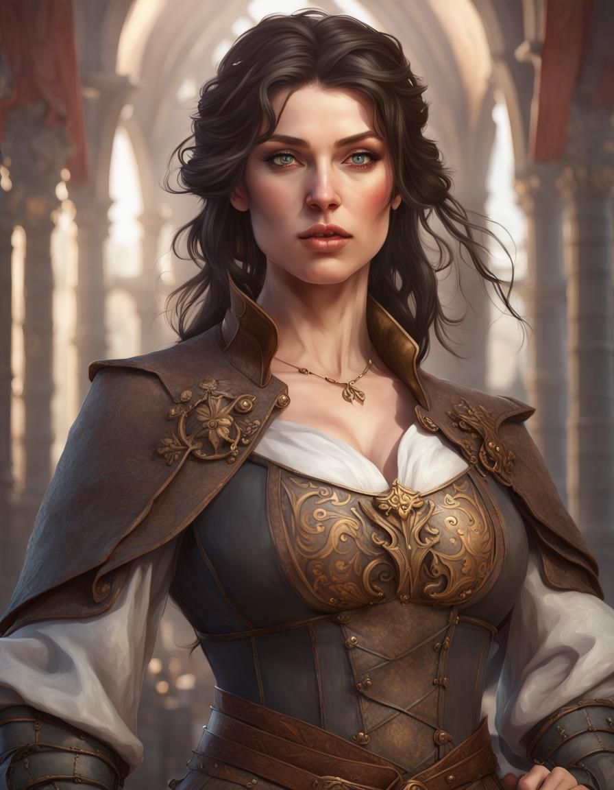 Medieval Noble Woman Ready for Battle