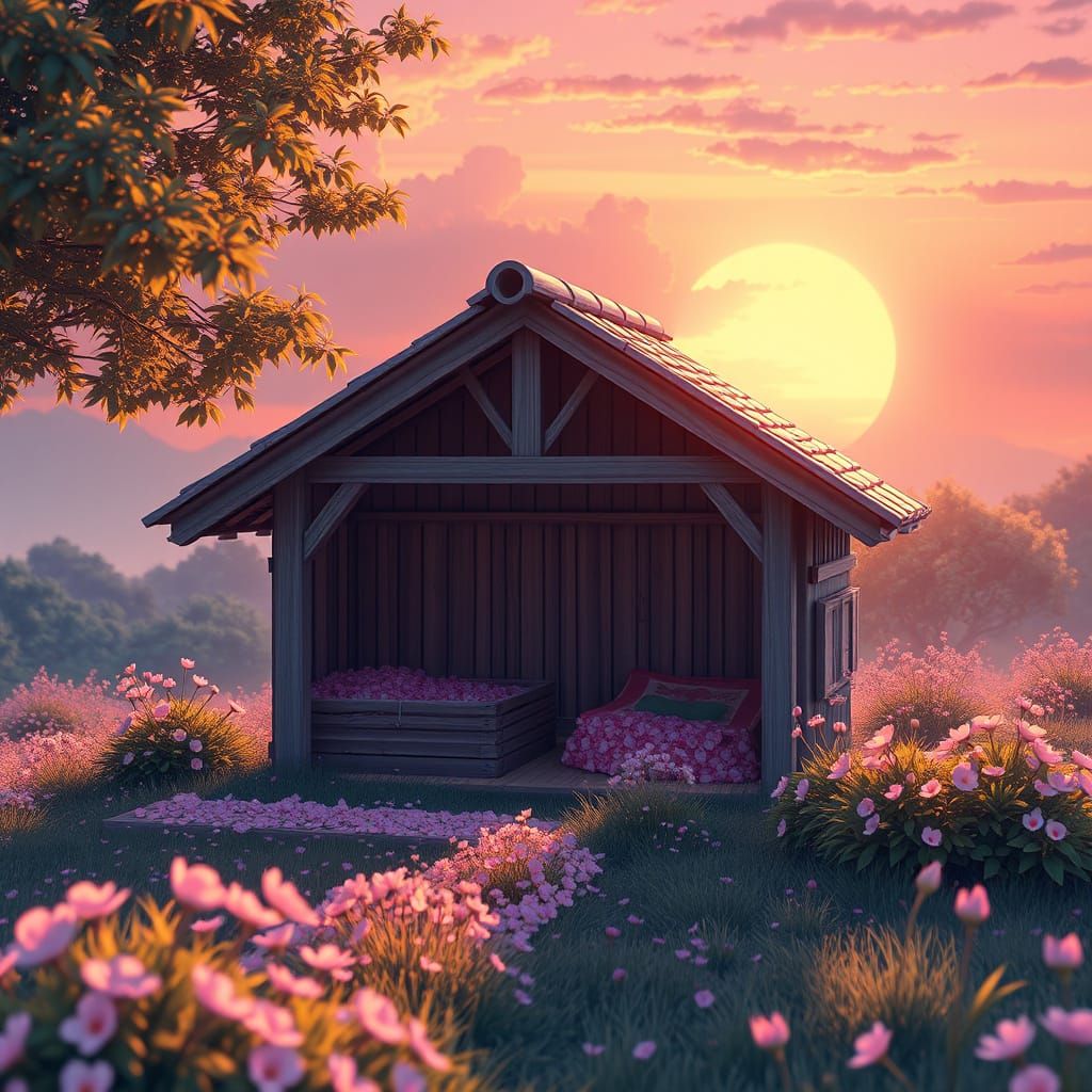 Sunset Shed: A Dream in Vibrant 3D Anime Art