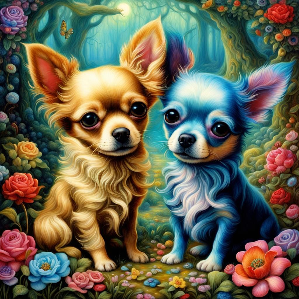 Enchanted Chihuahua Wonderland in Surrealist Style