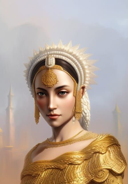 Babylonian Goddess Shala: Hyperdetailed Portrait