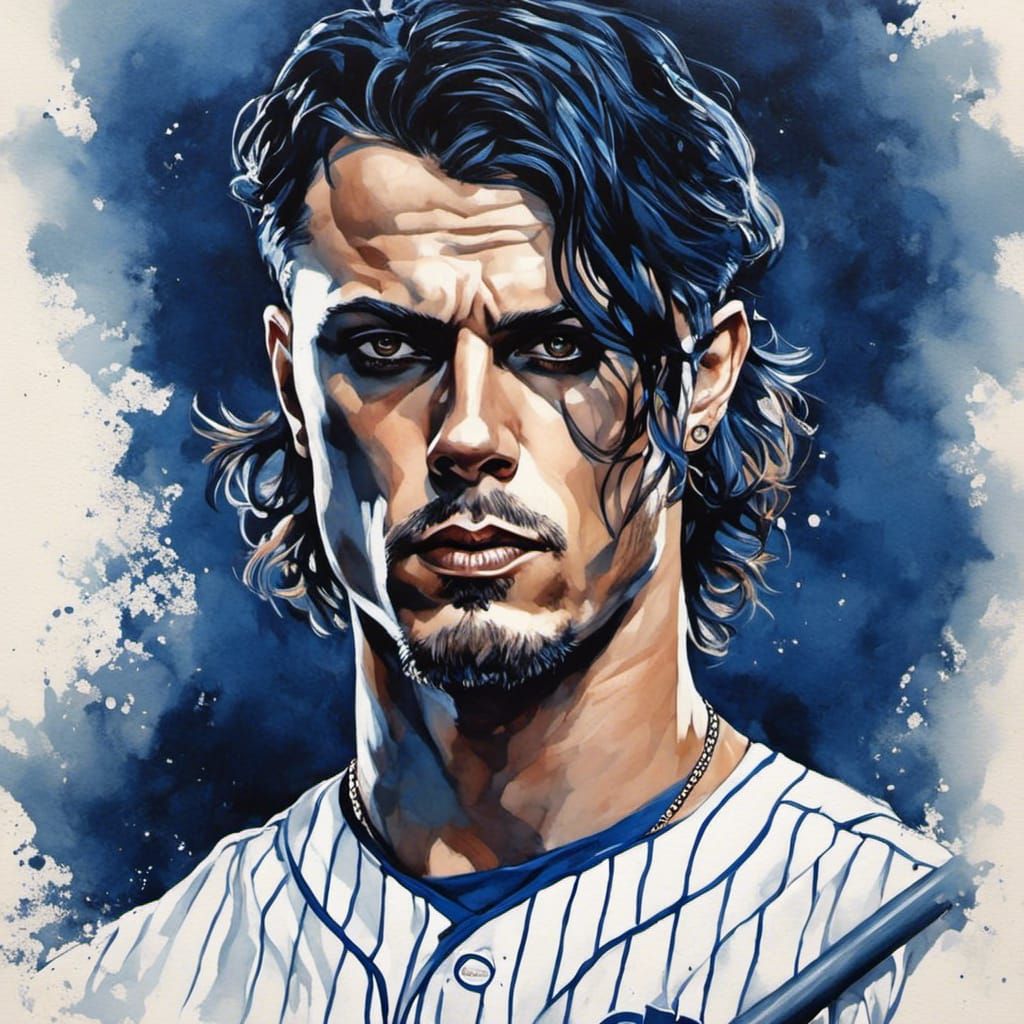 Dodgers Baseball Player Celebrates Victory: Hyperrealistic P...