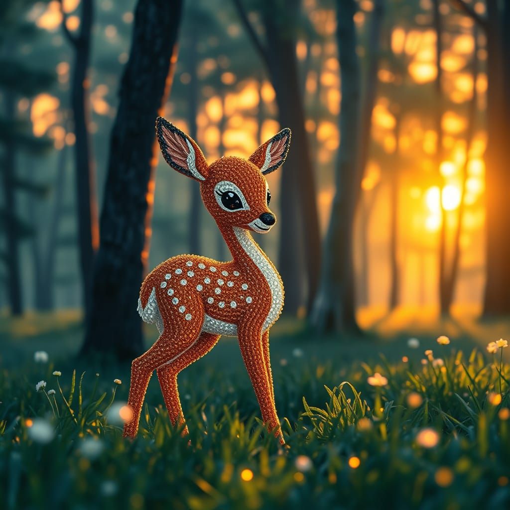 Sequin Fawn in Sunrise Meadow, Bambi Style
