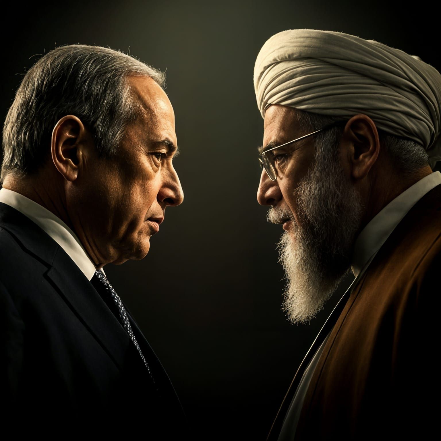 Confrontation in Dramatic Film Noir Style