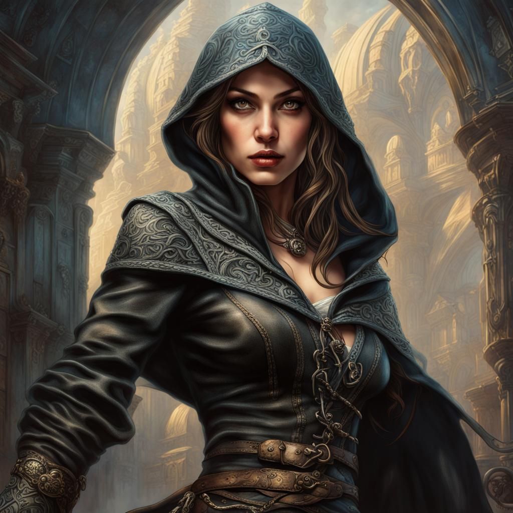 Portrait, female thief rogue
