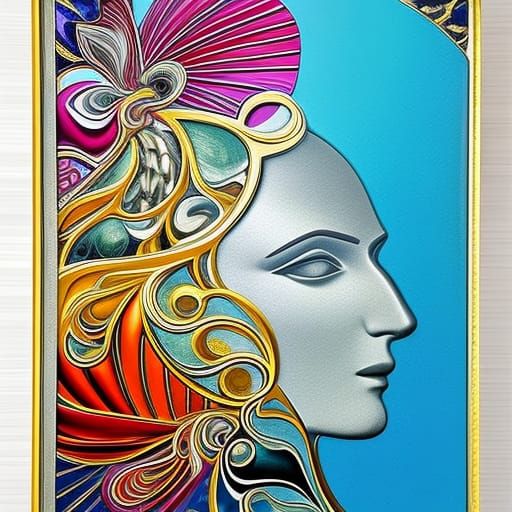 Truck Collision as Colorful Art Deco Steampunk Art